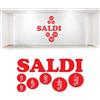 kamiustore Adesivo saldi per vetrine - Vetrofanie saldi con cartellini per sconti - Set 7 adesivi + cartellini - KAMIUSTORE (100)