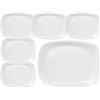 Bormioli Rocco Set Da 6 Piatto Rettangolare Piano Linea Parma Grande 24 X 34 Cm