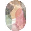 LONGSAO Ovale Home Tappeto Moderno Tappeto Area Tappeto Soggiorno Grande Tappeto Maiden Rosa Verde Chiaro Ovale，70 x 100 cm