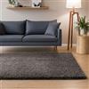 Interiyou Tappeto salotto a pelo alto Sofia - 80x150 cm Grigio - Soffice e monocromatico - Lavabile e antiscivolo - Lungo morbido