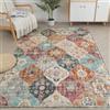 Xfrog Tappeto lavabile in stile marocchino, motivo floreale retrò, antiscivolo, grande, orientale, color crema, per interni, camera da letto, ufficio