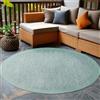 Carpetsale24 Tappeto da Esterno Impermeabile 200 cm Rotondo Blu - Tappeto Resistente alle Intemperie e Lavabile in Lavatrice - Tappeto per Terrazza, Balcone, Campeggio, Giardino