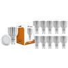 Superia Milano Superia Lampadina LED GU10 COB, 9W (Equivalenti 60W ALOGENA), FASCIO STRETTO 38° Luce CALDA 3000K, 550 lumen, C9GU10C, Pacco da 10
