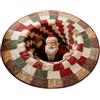 Generico Tappeto Natalizio 3D 100 cm, Tappeti Decorativi per Illusione Ottica 3D, Tappeto Natalizio Trapuntato con Tappetino Rotondo con Cane gnomos Babbo Natale per Soggiorno Camera da Letto