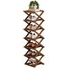 MeevrgR Scarpiera senza montaggio, organizer pieghevole in legno con design regolabile da 2 a 9 livelli, installazione senza attrezzi, compatta per piccoli spazi (7 strati marrone)