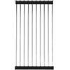 Generic Scolapiatti pieghevole per lavello in acciaio inox, ripiano per filtro dell'acqua per verdure e piatti, resistente al calore, organizer da appoggio (nero, 20 x 43 cm)