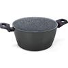Moneta Diana Casseruola 24cm, 2.5L, Antiaderente, Argento/Acciaio Inossidabile, 3.16kg max, Senza Coperchio, Made in Italy