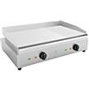 METRO Professional Piastra Elettrica GEG2112, Acciaio Inox, 3500 W, Superficie di Cottura 68.8x41cm, Temp.: 50-300°C, Griglia con Vaschetta Raccolta Grassi, Argento