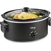 Olvy Slow Cooker 6L Schongarer con pentola interna in ceramica, 3 livelli di temperatura Low High Warm, manici pieghevoli, ideale per la famiglia e per la preparazione dei pasti