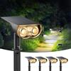 Linkind Luci Solari Esterno Giardino con Sensore di Movimento,Impermeabile IP65 3000K Bianca Calda,22 LED faretti solari a led da esterno con 2 Modalità per piscina Cortile Garage sentieri,4 Pezzi
