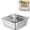 KWJNH Ciotola in acciaio inox, bacinella multiuso per lavello, grande vasca quadrata per lavello, contenitore quadrato per cucina, verdura, frutta, riso, bacino per lavare piatti durevoli per la casa