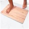 Pure 4Home Tappeto Bagno Diatomite Antiscivolo 60 x 39 cm | Tappetino Doccia Super Assorbente Asciugatura Rapida | Pietra Naturale Antimuffa | Diatomite Stone Bath Mat (Fresno Wood)