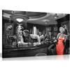 Panther Print Stampa artistica su tela, soggetto: Marilyn Monroe, Elvis Presley, James Dean, in bianco e nero con dettaglio rosso del vestito, quadro da parete, Black/Red/White, A3 46x31 cm (18x12in)