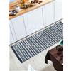 GBiancheria by Suardi LAOS Blu Tappeto Passatoia - Ciniglia Morbida con Fondo Antiscivolo - Lavabile in Lavatrice - Design a Righe - Made in Italy (55x115cm)
