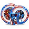 Sorrisini Set Stoviglie riutilizzabili per Bambini Avengers, Piatti Bambini Asilo, Scoula, Set piatti in plastica con Piatto, Ciotola, Tazza 390ml, Plastica Adatta Microonde, Hulk