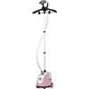 HOMCOM Stiratrice a vapore verticale, 1,4 L, 1950 W, emissione vapore: 32 g/min, asta telescopica, colore: rosa / nero