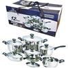 ClaShop Set Batteria di pentole 12 Pezzi in Acciaio Inox Bavaria con Coperchio