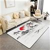 Homemissing Tappeto giapponese Ukiyoe in stile giapponese, decorazione per la casa, motivo floreale Sakura, tradizionale, retrò, rosso, bianco, 150 x 200 cm