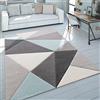 Paco Home Tappeto 3D triangoli pastello trend grigio turchese, Dimensione:80x150 cm