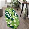 Ouyattle Tappeto da bagno extra lungo con motivo floreale verde, 61 cm di larghezza x 152 cm di lunghezza, antiscivolo, lavabile, moderno, chic, boho, estetico, alla moda, funky, muschio, runner per