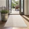 SIMPEX Tappeto Runner 80x150 cm Crema, Pelo Corto con Effetto 3D Alto-Basso, Stile Boho Scandinavo, per Soggiorno, Camera o Esterni
