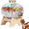 Generic Dispenser per bevande in vetro con rubinetto, 5 l, 100% a prova di perdite, barattoli in vetro trasparente, tappi in legno, dispenser per acqua, contenitore per succhi per ufficio/campeggio