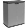 GLOUPIE Armadietto Per Raccolta Differenziata Da Interno Ed Esterno Con 2 Ante E 3 Sacchetti Joker In Resina PVC E Polipropilene Grigio E Nero, L 68 x P 40 x H 85 Cm, In Kit Di Montaggio