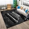 Generic Area Rugs Tappeto a tema strumenti con corde di chitarra, tappeto nero moderno per la casa, 120 x 170 cm, tappeto antiscivolo rettangolare per soggiorno, camera da letto, ufficio e decorazione per