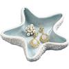 TITA-DONG Vassoio in Ceramica con Conchiglia/stella Marina/conchiglia, Portaoggetti Creativo Blu Portaoggetti, Vassoio per Ciondoli in Stile Oceano, Portapiatti, Orecchini, Porta Caramelle, per(Tipo D)