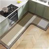 Hixingo Tappeto Cucina in Diatomite, Forma a L Passatoia Cucina Antiscivolo Lavabile Tappeti da Cucina, Tappeto da Cucina Tappeto da Bagno Tappetino per Doccia (Grigio Cachi,100x120x43cm)