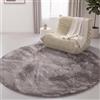 Interiyou Tappeto salotto pelo corto Fargo - 80x80 cm Rotondo Grigio - Morbid in pelliccia sintetica - Lavabile e antiscivolo - Corto e soffice