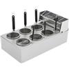 LOIRIIC Pentola elettrica per pasta con colino, in acciaio inox, 6 cestini, 2000 W, 20 litri, intervallo di temperatura 60-200 °C, per gastronomia, cucina, pasta, 64 x 35 x 31 cm