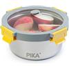PIKA - Contenitore per alimenti in acciaio inox e coperchio in vetro temperato - Ermetico e leggero - Compatibile con microonde, forno, congelatore - MetalShock (6-650ml)