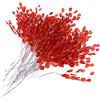 perfk 50pcs Rami di Gemme di Cristallo Rami di Fiori Acrilici Artificiali per La Decorazione Domestica Della Festa Nuziale Fiori Finti Artigianali Decorativ, Rosso