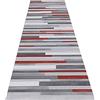 Siunwdiy Tappeto da Cucina Tappeto Cucina antiscivolo lavabile 3 metri Grigio/Rosso Tappeto Corridoio Passatoia Cucina Camera da Letto Pelo Corto motivo a righe,Grigio,60x300cm