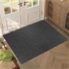 XUCHOU Tappeto per Ingresso 110 x 140 cm Antiscivolo, Assorbente Pezzi Zerbino Ingresso Varie Misure e Colori per Corridoi, Porte Esterne, Nero