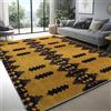 Generic Tappeto del Soggiorno 120 x 180 cm, Grande Tappeto Decorativo Bohémien Tradizionale Geometrico Tema per Interni Camera da Letto Ingresso, Giallo Senape Tappeti Antiscivolo Lavabile in Flanella