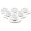 LEONARDO LUXURY HOME DESIGN Set 6 Tazze Caffè 90 ml con Piattini Porcellana Bianca Linea Circle Elegance Manico Rotondo Servizio Espresso Lavastoviglie e Microonde (Circle Elegance con Piattini)