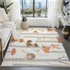 Generic Tappeto Pelo Corto Fresco Cartone Animato Animali Foresta Stampa per Salotto Camera Da Letto Ingresso, Cucina Antiscivolo Lavabile Tappeto 140 x 200 cm, Albicocca Soffice Flanella Tappeti