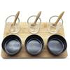 INTRECCI Set Aperitivo Moderno, Tagliere con Ciotoline e Vassoi, Accessori da Portata per Antipasti e Snack, Ceramica e Legno, Idea Regalo per Casa, Cucina e Home Decor