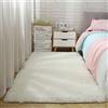 youyoucool Tappeto morbido per camera da letto, tappeti soffici, tappeto shag per soggiorno, tappeti pelosi per ragazze e ragazzi in peluche per cameretta dei bambini, colore bianco, 81 x 160 cm