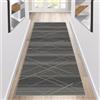 Siunwdiy Tappeto da Cucina Nero Grigio 3 Metri Tappeto Cucina Antiscivolo Lavabile Tappeto Runner Facile da Pulire,Tappeto Passatoia Corridoio Antiscivolo Tappeti per Cucina Corridoio Soggiorno，60x300cm
