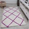 Teppich-Home Tappeto Shaggy moderno a pelo lungo, motivo a rombi, colore: viola, dimensioni: 120 x 170 cm