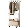 ZENSTYW Stand Appendiabiti,Doppio,Appendiabiti Da Terra,Cestini Portaoggetti,Metallico,Adatto Per Camere Da Letto E Corridoi(White,60cm/23.6in)