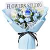 F Fityle Bouquet di fiori all'uncinetto Fiori lavorati a maglia Decorazione primaverile Bouquet lavorato a maglia già per la festa di San, Blu