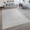 Paco Home Per interni ed esterni, piatto, con motivo scandinavo ed effetto sisal in crema, Dimensione:80x150 cm