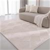 Interiyou Tappeto salotto pelo corto Cannes - 200x300 cm Crema - Stile boho scandinavo con effetto 3D alto-basso - Piatto con motivo geometrico