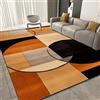 IUCUHE Tappeto Salotto Moderno Pelo Corto, Tappeto Camera Da Letto Disegno Geometrico 3D Astratto Per Soggiorno, Camera Da Letto, Sala Da Pranzo,Dimensione:70x200cm Colore:Marrone scuro/Nero/Arancione