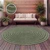Paco Home Tappeto Cucina Da Esterno Salotto Moderno Balcone Terrazo Motivo Scandinavo Motivo Boho Monocolore Verde, Dimensione:160 cm Rotondo, Colore:Verde 5