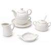 Leonardo Luxury Home Design Set 4 Pezzi Porcellana Bianca Tazza Teiera 400 ml Zuccheriera Mini Bricco Porta Bustine Esaurite The Elegante Idea Regalo(Tazza+Zuccheriera+Bricco+PortaBustineEsaurite)